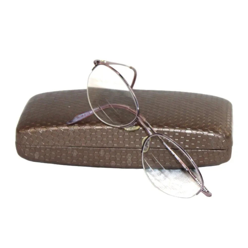 Celine Dion CD8033 Half Rim Oval Beta Bronze Gunmetal Titanium Eyeglass Frame